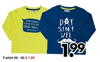 Aanbiedingen T-shirt - Huismerk - Wibra - Geldig van 31/10/2016 tot 12/11/2016 bij Wibra