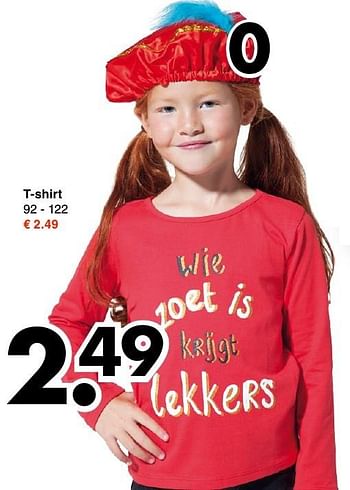 Aanbiedingen T-shirt - Huismerk - Wibra - Geldig van 31/10/2016 tot 12/11/2016 bij Wibra