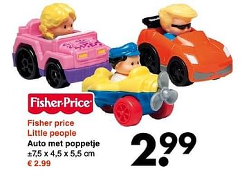 Aanbiedingen Fisher price little people auto met poppetje - Fisher-Price - Geldig van 31/10/2016 tot 12/11/2016 bij Wibra