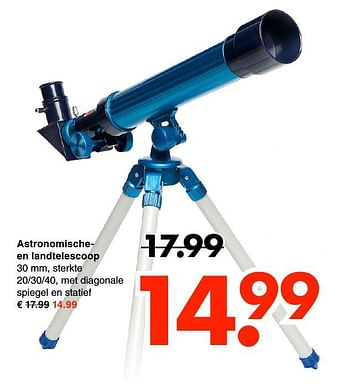 Aanbiedingen Astronomischeen landtelescoop - Huismerk - Wibra - Geldig van 31/10/2016 tot 12/11/2016 bij Wibra