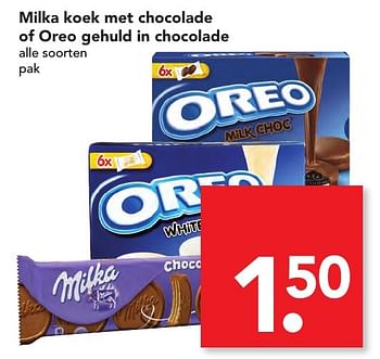 Aanbiedingen Milka koek met chocolade of oreo gehuld in chocolade - Milka - Geldig van 06/11/2016 tot 12/11/2016 bij Deen Supermarkten