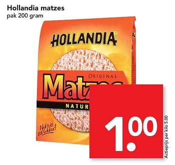 Aanbiedingen Hollandia matzes - Hollandia - Geldig van 06/11/2016 tot 12/11/2016 bij Deen Supermarkten