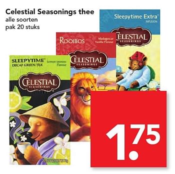 Aanbiedingen Celestial seasonings thee - Celestial - Geldig van 06/11/2016 tot 12/11/2016 bij Deen Supermarkten