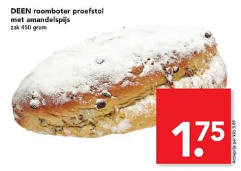 Aanbiedingen Deen roomboter proefstol met amandelspijs - Huismerk deen supermarkt - Geldig van 06/11/2016 tot 12/11/2016 bij Deen Supermarkten