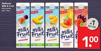 Aanbiedingen Melkunie milk + fruit - Melkunie - Geldig van 06/11/2016 tot 12/11/2016 bij Deen Supermarkten