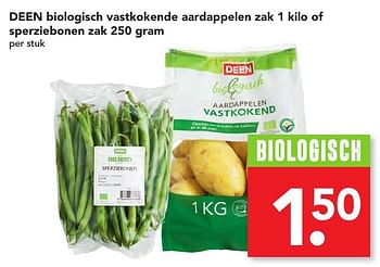 Aanbiedingen Deen biologisch vastkokende aardappelen of sperziebonen - Huismerk deen supermarkt - Geldig van 06/11/2016 tot 12/11/2016 bij Deen Supermarkten