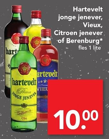 Aanbiedingen Hartevelt jonge jenever, vieux, citroen jenever of berenburg - Hartevelt - Geldig van 06/11/2016 tot 12/11/2016 bij Deen Supermarkten