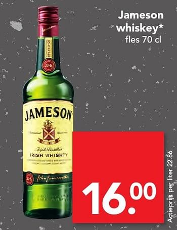 Aanbiedingen Jameson whiskey - Jameson - Geldig van 06/11/2016 tot 12/11/2016 bij Deen Supermarkten