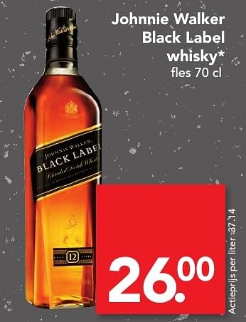 Aanbiedingen Johnnie walker black label whisky - Johnnie Walker - Geldig van 06/11/2016 tot 12/11/2016 bij Deen Supermarkten