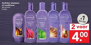 Aanbiedingen Andrélon shampoo of conditioner - Andrelon - Geldig van 06/11/2016 tot 12/11/2016 bij Deen Supermarkten