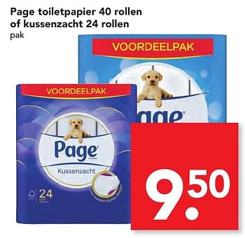 Aanbiedingen Page toiletpapier of kussenzacht - Page - Geldig van 06/11/2016 tot 12/11/2016 bij Deen Supermarkten