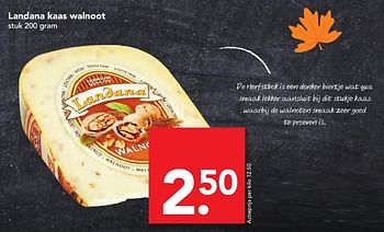 Aanbiedingen Landana kaas walnoot - Landana - Geldig van 06/11/2016 tot 12/11/2016 bij Deen Supermarkten