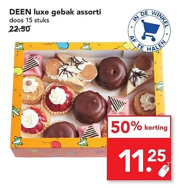 Aanbiedingen Deen luxe gebak assorti - Huismerk deen supermarkt - Geldig van 06/11/2016 tot 12/11/2016 bij Deen Supermarkten