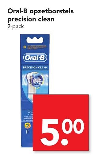 Aanbiedingen Oral-b opzetborstels precision clean - Oral-B - Geldig van 06/11/2016 tot 12/11/2016 bij Deen Supermarkten