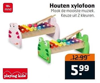 Aanbiedingen Houten xylofoon - Playing Kids - Geldig van 01/11/2016 tot 13/11/2016 bij Trekpleister