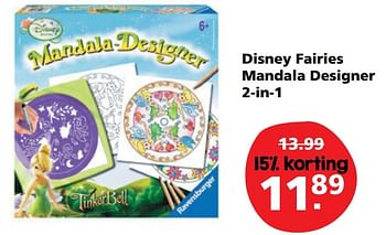 Aanbiedingen Disney fairies mandala designer 2-in-1 - Ravensburger - Geldig van 05/11/2016 tot 13/11/2016 bij Intertoys