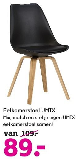 Aanbiedingen Eetkamerstoel umix - Huismerk - Leen Bakker - Geldig van 07/11/2016 tot 13/11/2016 bij Leen Bakker