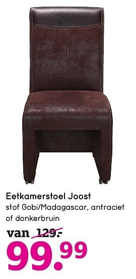 Aanbiedingen Eetkamerstoel joost - Huismerk - Leen Bakker - Geldig van 07/11/2016 tot 13/11/2016 bij Leen Bakker
