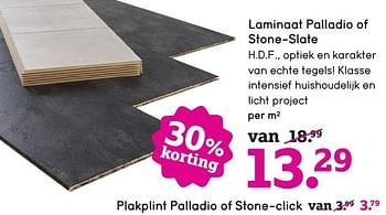 Aanbiedingen Laminaat palladio of stone-slate - Huismerk - Leen Bakker - Geldig van 07/11/2016 tot 13/11/2016 bij Leen Bakker