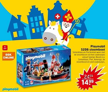 Aanbiedingen Playmobil 5206 stoomboot - Playmobil - Geldig van 08/11/2016 tot 13/11/2016 bij Trekpleister