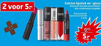 Aanbiedingen Lipstick lip artist 6h - Catrice - Geldig van 08/11/2016 tot 13/11/2016 bij Trekpleister