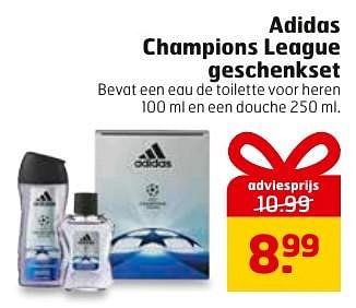 Aanbiedingen Adidas champions league geschenkset - Adidas - Geldig van 08/11/2016 tot 13/11/2016 bij Trekpleister