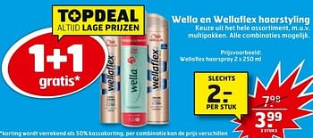Aanbiedingen Wellaflex haarspray - Wella - Geldig van 08/11/2016 tot 13/11/2016 bij Trekpleister