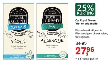 Aanbiedingen Royal green vis- en algenolie - Royal Green - Geldig van 23/10/2016 tot 13/11/2016 bij Holland & Barrett
