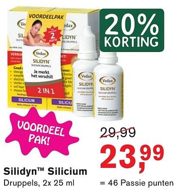 Aanbiedingen Silidyn silicium druppels - Vedax - Geldig van 23/10/2016 tot 13/11/2016 bij Holland & Barrett