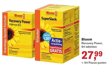 Aanbiedingen Bloem recovery power - Bloem - Geldig van 23/10/2016 tot 13/11/2016 bij Holland & Barrett