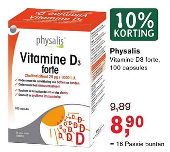 Aanbiedingen Physalis vitamine d3 forte - Physalis - Geldig van 23/10/2016 tot 13/11/2016 bij Holland & Barrett