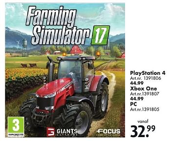 Aanbiedingen Playstation 4 farming simulator - Huismerk - Bart Smit - Geldig van 29/10/2016 tot 13/11/2016 bij Bart Smit