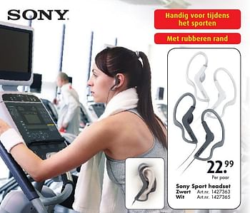 Aanbiedingen Sony sport headset zwart - Sony - Geldig van 29/10/2016 tot 13/11/2016 bij Bart Smit