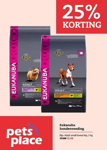 Aanbiedingen Eukanuba hondenvoeding adult small breed kip - Eukanuba - Geldig van 31/10/2016 tot 13/11/2016 bij Boerenbond
