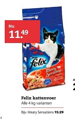 Aanbiedingen Felix kattenvoer meaty sensations - Felix - Geldig van 31/10/2016 tot 13/11/2016 bij Boerenbond