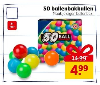 Aanbiedingen 50 ballenbakballen - Huismerk - Trekpleister - Geldig van 08/11/2016 tot 13/11/2016 bij Trekpleister
