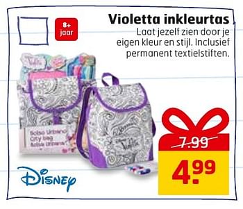 Aanbiedingen Violetta inkleurtas - Disney - Geldig van 08/11/2016 tot 13/11/2016 bij Trekpleister