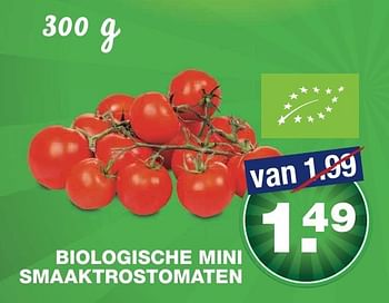 Aanbiedingen Biologische mini smaaktrostomaten - Huismerk - Aldi - Geldig van 09/11/2016 tot 15/11/2016 bij Aldi