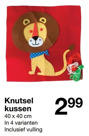 Aanbiedingen Knutsel kussen - Huismerk - Zeeman  - Geldig van 12/11/2016 tot 25/11/2016 bij Zeeman