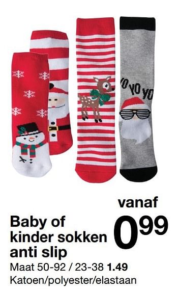 Aanbiedingen Baby of kinder sokken anti slip - Huismerk - Zeeman  - Geldig van 12/11/2016 tot 25/11/2016 bij Zeeman