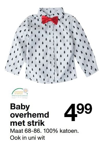 Aanbiedingen Baby overhemd met strik - Huismerk - Zeeman  - Geldig van 12/11/2016 tot 25/11/2016 bij Zeeman