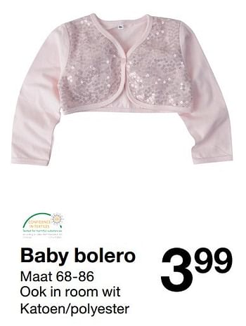 Aanbiedingen Baby bolero - Huismerk - Zeeman  - Geldig van 12/11/2016 tot 25/11/2016 bij Zeeman