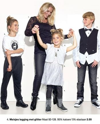 Aanbiedingen Meisjes legging met glitter - Huismerk - Zeeman  - Geldig van 12/11/2016 tot 25/11/2016 bij Zeeman