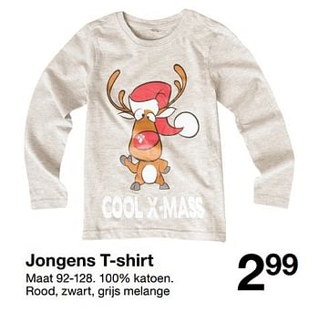 Aanbiedingen Jongens t-shirt - Huismerk - Zeeman  - Geldig van 12/11/2016 tot 25/11/2016 bij Zeeman