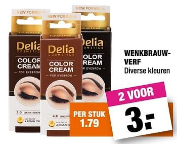 Aanbiedingen Wenkbrauwverf - Delia Cosmetics - Geldig van 07/11/2016 tot 20/11/2016 bij Big Bazar