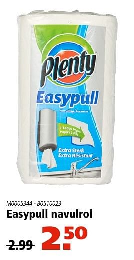 Aanbiedingen Easypull navulrol - Plenty - Geldig van 03/11/2016 tot 16/11/2016 bij Marskramer