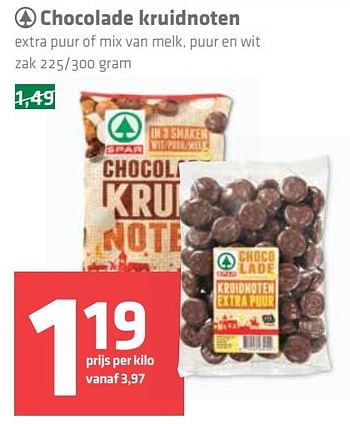 Aanbiedingen Chocolade kruidnoten - Spar - Geldig van 10/11/2016 tot 16/11/2016 bij Spar