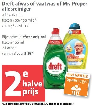 Aanbiedingen Dreft afwas original - Dreft - Geldig van 10/11/2016 tot 16/11/2016 bij Spar