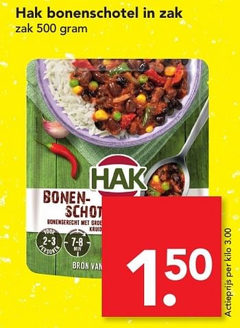 Aanbiedingen Hak bonenschotel in zak - Hak - Geldig van 13/11/2016 tot 19/11/2016 bij Deen Supermarkten