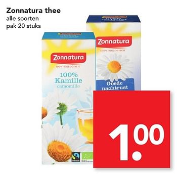 Aanbiedingen Zonnatura thee - Zonnatura - Geldig van 13/11/2016 tot 19/11/2016 bij Deen Supermarkten